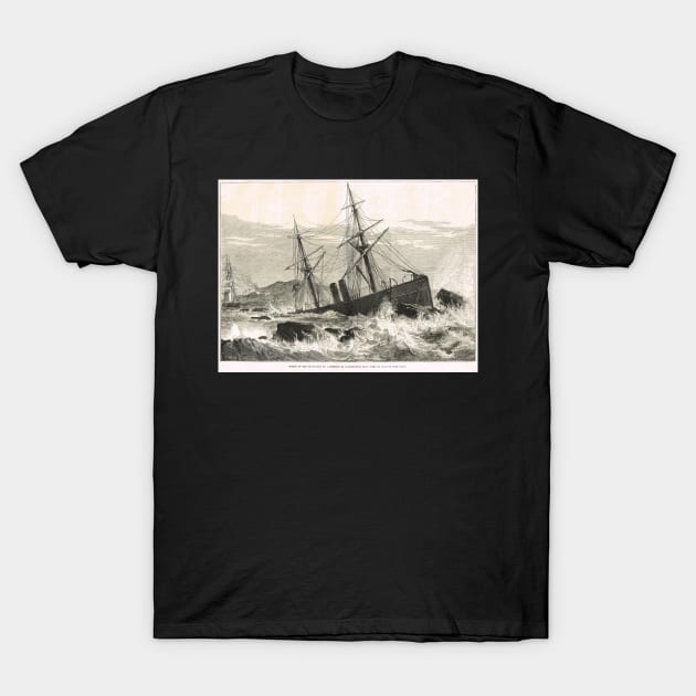 Wreck of St Lawrence on Paternoster Reef T-Shirt by artfromthepast